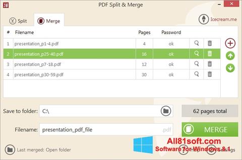Ekrānuzņēmums PDF Split and Merge Windows 8.1