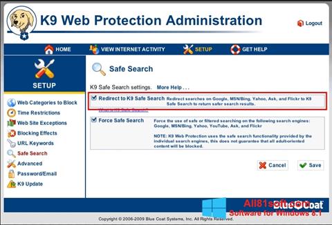 Ekrānuzņēmums K9 Web Protection Windows 8.1
