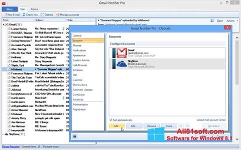 Ekrānuzņēmums Gmail Notifier Windows 8.1