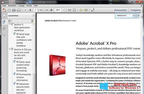 Ekrānuzņēmums Adobe Reader Windows 8.1