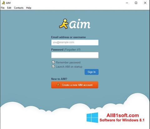 Ekrānuzņēmums AOL Instant Messenger Windows 8.1