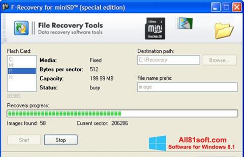 Ekrānuzņēmums F-Recovery SD Windows 8.1