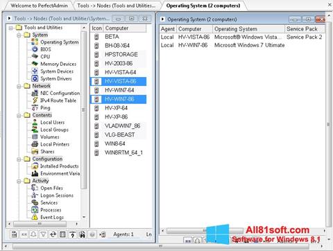 Ekrānuzņēmums Remote Administration Tool Windows 8.1