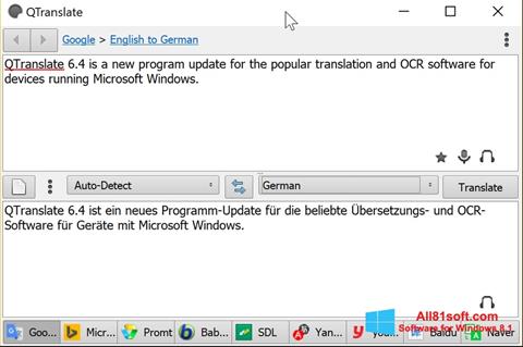 Ekrānuzņēmums QTranslate Windows 8.1
