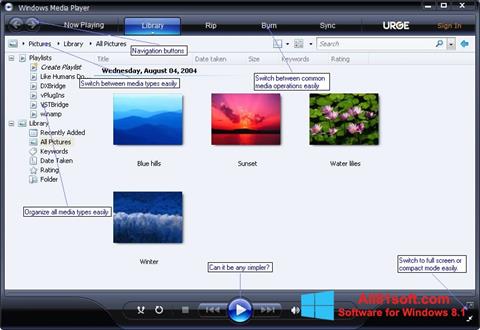 Ekrānuzņēmums Media Player Windows 8.1