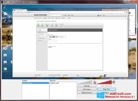 Ekrānuzņēmums Open Broadcaster Software Windows 8.1