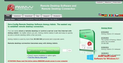 Ekrānuzņēmums Ammyy Admin Windows 8.1