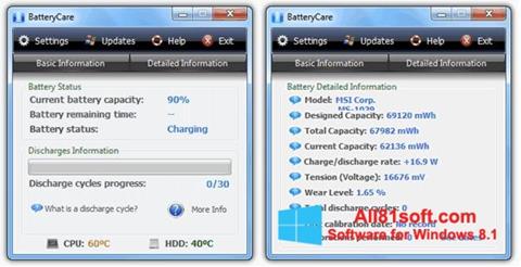 Ekrānuzņēmums BatteryCare Windows 8.1