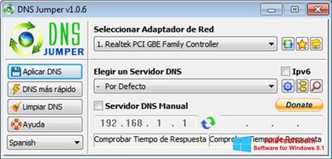 Ekrānuzņēmums DNS Jumper Windows 8.1