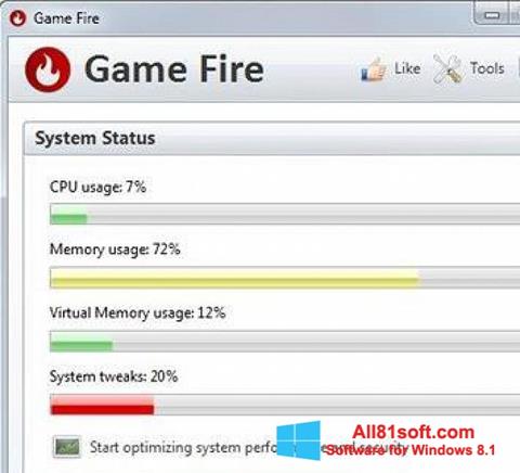Ekrānuzņēmums Game Fire Windows 8.1