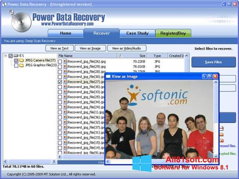 Ekrānuzņēmums Power Data Recovery Windows 8.1