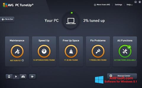 Ekrānuzņēmums AVG PC Tuneup Windows 8.1