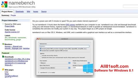 Ekrānuzņēmums NameBench Windows 8.1