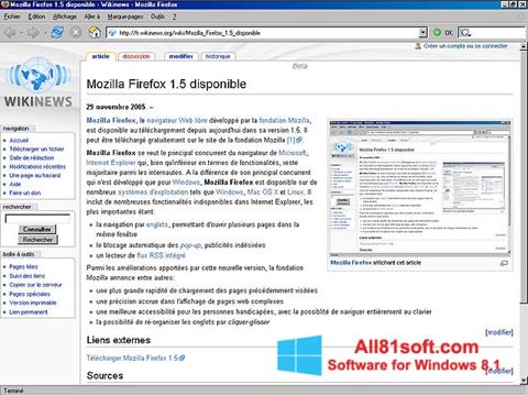 Ekrānuzņēmums Mozilla Firefox Windows 8.1
