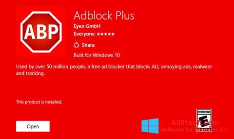 Ekrānuzņēmums Adblock Plus Windows 8.1