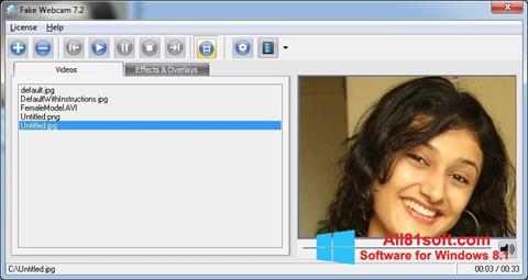 Ekrānuzņēmums Fake Webcam Windows 8.1