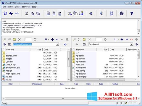 Ekrānuzņēmums Core FTP Windows 8.1