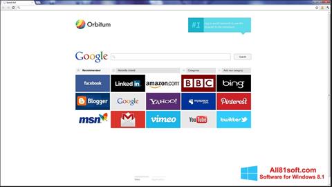 Ekrānuzņēmums Orbitum Windows 8.1