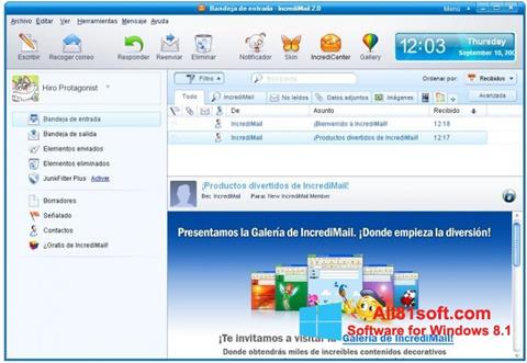 Ekrānuzņēmums IncrediMail Windows 8.1