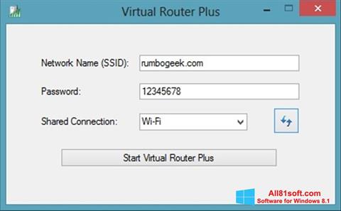 Ekrānuzņēmums Virtual Router Plus Windows 8.1