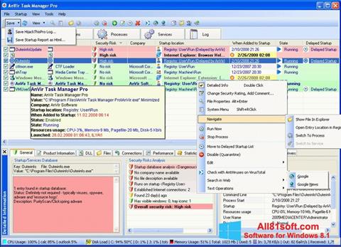Ekrānuzņēmums AnVir Task Manager Windows 8.1