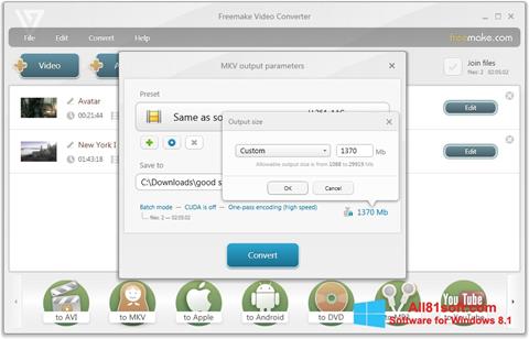 Ekrānuzņēmums Freemake Video Converter Windows 8.1