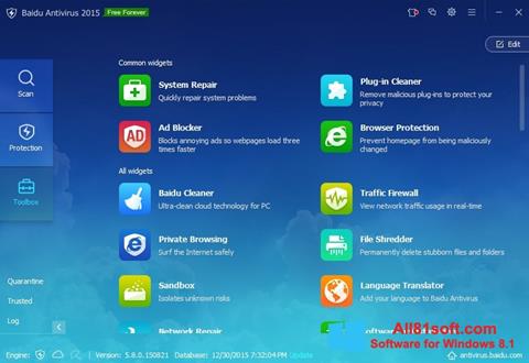 Ekrānuzņēmums Baidu Antivirus Windows 8.1