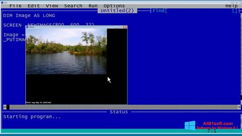 Ekrānuzņēmums QBasic Windows 8.1