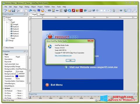 Ekrānuzņēmums AutoPlay Media Studio Windows 8.1