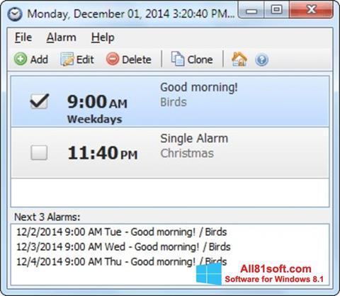 Ekrānuzņēmums Free Alarm Clock Windows 8.1