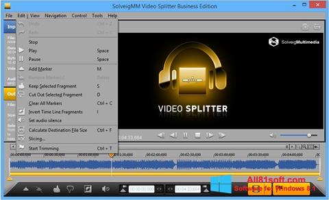 Ekrānuzņēmums SolveigMM Video Splitter Windows 8.1
