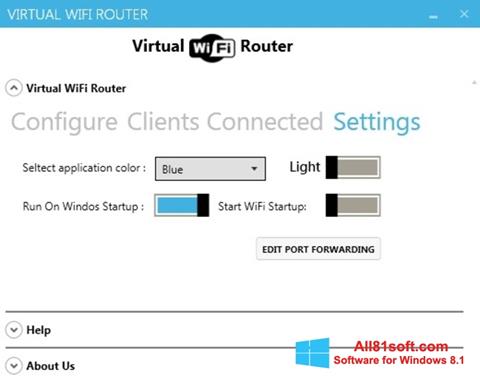 Ekrānuzņēmums Virtual WiFi Router Windows 8.1