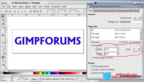 Ekrānuzņēmums Inkscape Windows 8.1