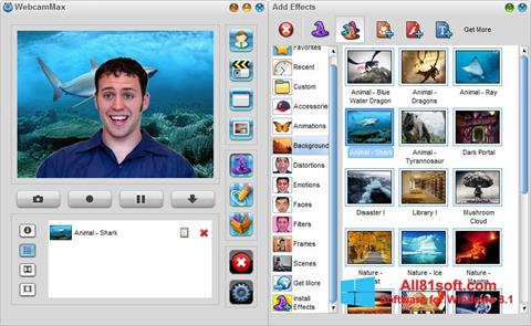 Ekrānuzņēmums WebcamMax Windows 8.1