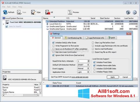 Ekrānuzņēmums Active KillDisk Windows 8.1