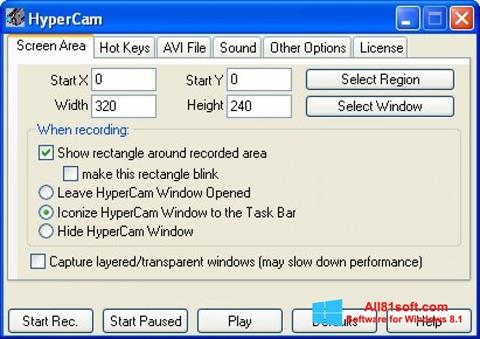 Ekrānuzņēmums HyperCam Windows 8.1