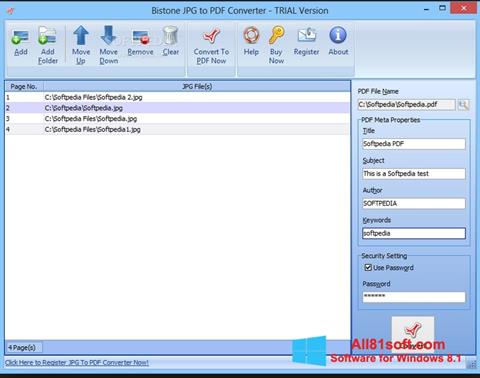 Ekrānuzņēmums Image To PDF Converter Windows 8.1