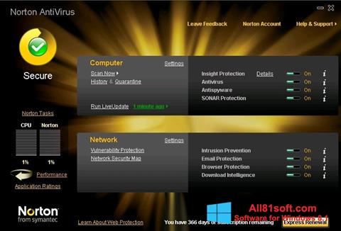 Ekrānuzņēmums Norton AntiVirus Windows 8.1