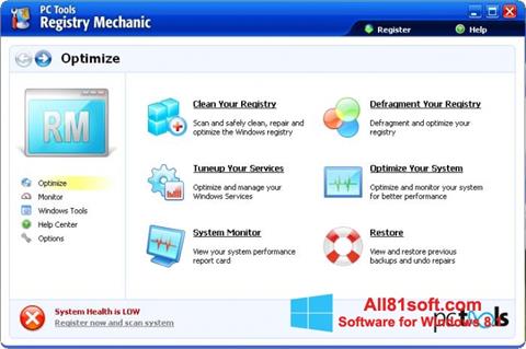 Ekrānuzņēmums Registry Mechanic Windows 8.1