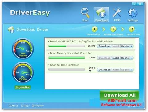 Ekrānuzņēmums Driver Easy Windows 8.1