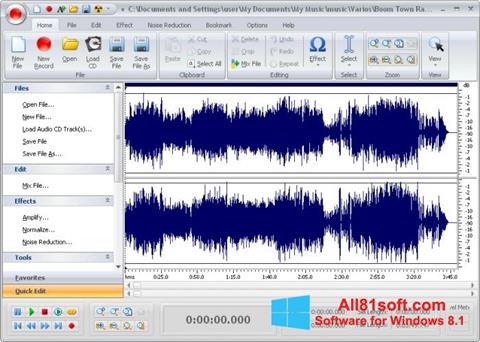 Ekrānuzņēmums Free Audio Editor Windows 8.1