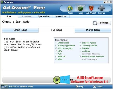 Ekrānuzņēmums Ad-Aware Free Windows 8.1