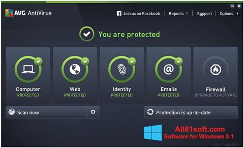 Ekrānuzņēmums AVG AntiVirus Pro Windows 8.1