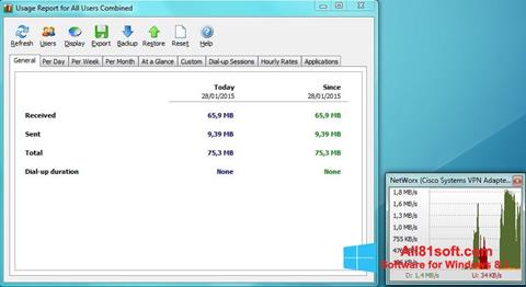 Ekrānuzņēmums NetWorx Windows 8.1