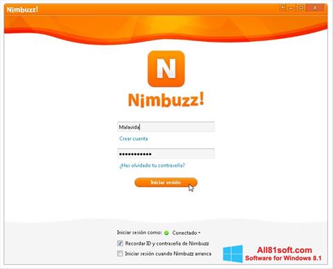 Ekrānuzņēmums Nimbuzz Windows 8.1