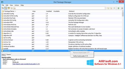 Ekrānuzņēmums ActivePerl Windows 8.1