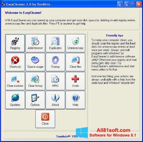 Ekrānuzņēmums EasyCleaner Windows 8.1