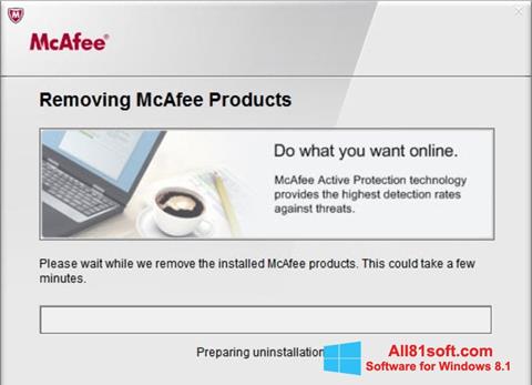 Ekrānuzņēmums McAfee Consumer Product Removal Tool Windows 8.1