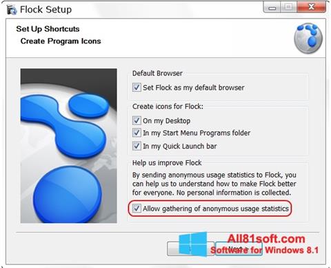 Ekrānuzņēmums Flock Windows 8.1
