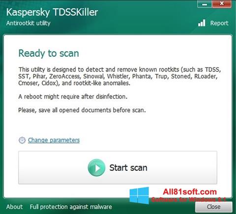 Ekrānuzņēmums Kaspersky TDSSKiller Windows 8.1